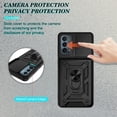 thumbnail image 2 of OnePlus Nord N200 5G Case with Tempered Glass Screen Protector, Dteck Rugged Shockproof Case with Camera Lens Slide Protection, Built-in Kickstand, Magnetic Hard Back Cover, Black, 2 of 8