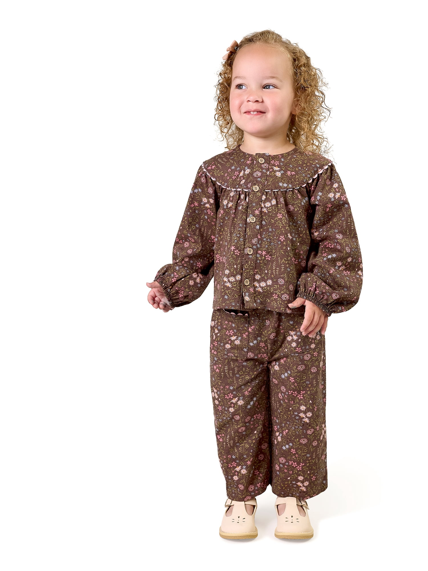 Modern Moments by Gerber Toddler Girl Ric Rac Top and Pant Set, 2-Piece, Sizes 12 Months - 5T