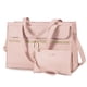 thumbnail image 1 of Bolsa para portátil LOVEVOOK para mujer, 15.6 pulgadas, piel impermeable, rosa, 1 of 8