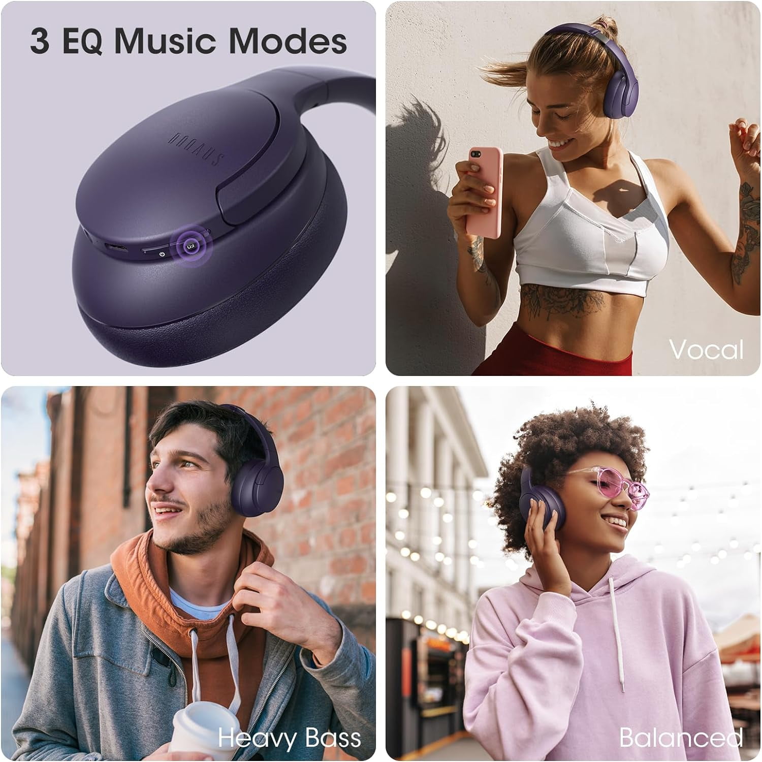 DOQAUS Actualizada Auriculares Inalámbricos Bluetooth V5.3, 90 Hrs