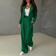 thumbnail image 5 of MSJUHEG Blazer Set for Women,Conjuntos De 2 Piezas Para Mujer,Interview Outfits for Women,Suits for Women,2 Outfits Cropped Jackets Wide Leg Work Pants Suit Set,Women Suits 2 Piece Set Green XL, 5 of 8