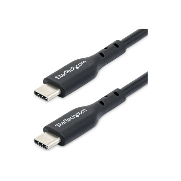 StarTech.com 2m (6ft) USB C Charging Cable, USB-C Cable, USB 2.0 Type-C Laptop Charger Cord, 60W 3A Power Delivery, TPE Jacket, USB-C Data Transfer Cable, M/M - USB cable - 24 pin USB-C (M) to 24 pin USB-C (M) - USB 2.0 - 5 / 9 / 12 / 15 / 20 V - 3 A - 6.6 ft - USB Power Delivery (60W) - black