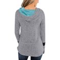 thumbnail image 4 of Fesfesfes Women Hooded Splicing Hoodie Casual Long Sleeve Hooded Pullover Sweatshirt Top Clothes Sale, 4 of 7