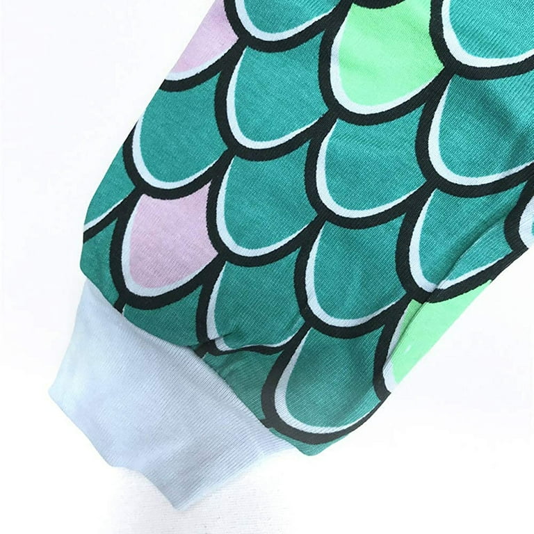 Herrnalise Toddler Kids Baby Boys Girls Mermaid Pajamas Pjs Sleepwear Pants Outfits Set