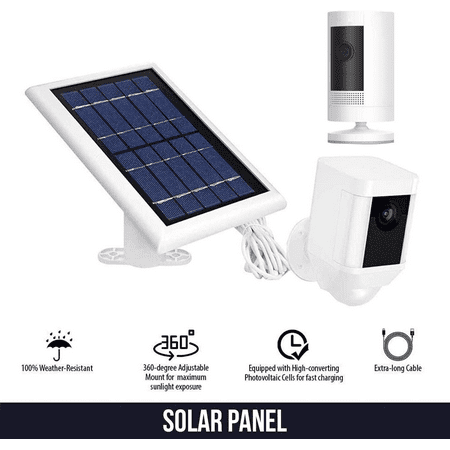 Wasserstein - Solar Panel for Ring Spotlight Camera and Ring Stick Up Camera - White