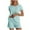 Light Blue, variant on HUJlwoi Short Sleeve Lounge Sets for Women Pleated Crew Neck Loungewear Summer Trendy 2 Piece Pjs Sleepwear Pocket Casual Pajama Matching Clothing