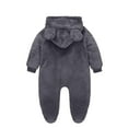thumbnail image 4 of Ashirexll Newborn Crawling Romper Infant Solid Color Pajamas Newborn Crawling Clothes Long Jumpsuit Solid Color Color Hooded Jumpsuit Pajamas Romper Soft for Nighttime and Daily Wear, 4 of 4
