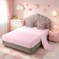 thumbnail image 3 of meiyoeat Bow Tie Leopard Initial C 7 Pieces Full Size Bedding Sets For Girls,Pink Print Monogram Art Full Size Bed in a Bag,Pink Reversible, 3 of 7