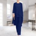 thumbnail image 2 of Ensemble Robe 3 Pcs pour Femme, Basique en Mousseline, Ample, Tenue de Vacances (Brun P), 2 of 6