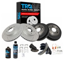 Front & Rear Ceramic Pad, Performance Rotor, Shoe & Drum Kit w/Fluids for Honda BKA22117 Fits select: 1997-2001 HONDA CR-V