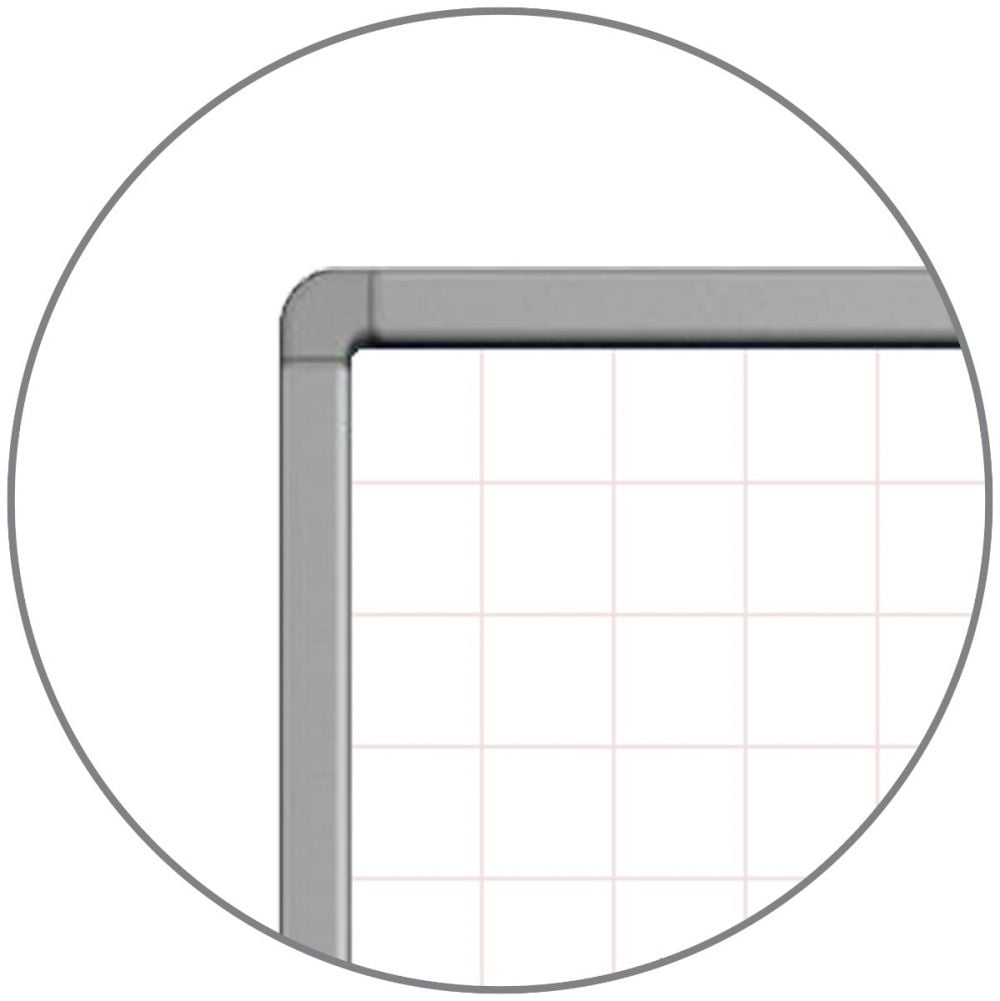 Luxor 72” x 40” Mobile Magnetic Double-Sided Ghost Grid Whiteboard - White