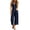 Navy, variant on Lenpel Zip up Jumpsuit for Women Dressy Casual Sleeveless Elegant Stand Collar Romper Wide Leg Jumpsuit Pants(Yellow,X-Large)
