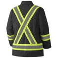 thumbnail image 7 of Pioneer Hi Vis Heavy Duty Quilted Cotton Duck Safety Jacket - Reflective Tape - Black, 7 of 7