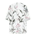 thumbnail image 4 of Frostluinai Chiffon Kimono Cardigasn Womens 3/4 Sleeve Floral Print Beach Cover Up Open Front Boho Kimonos Lightweight Jacket Coats, 4 of 5