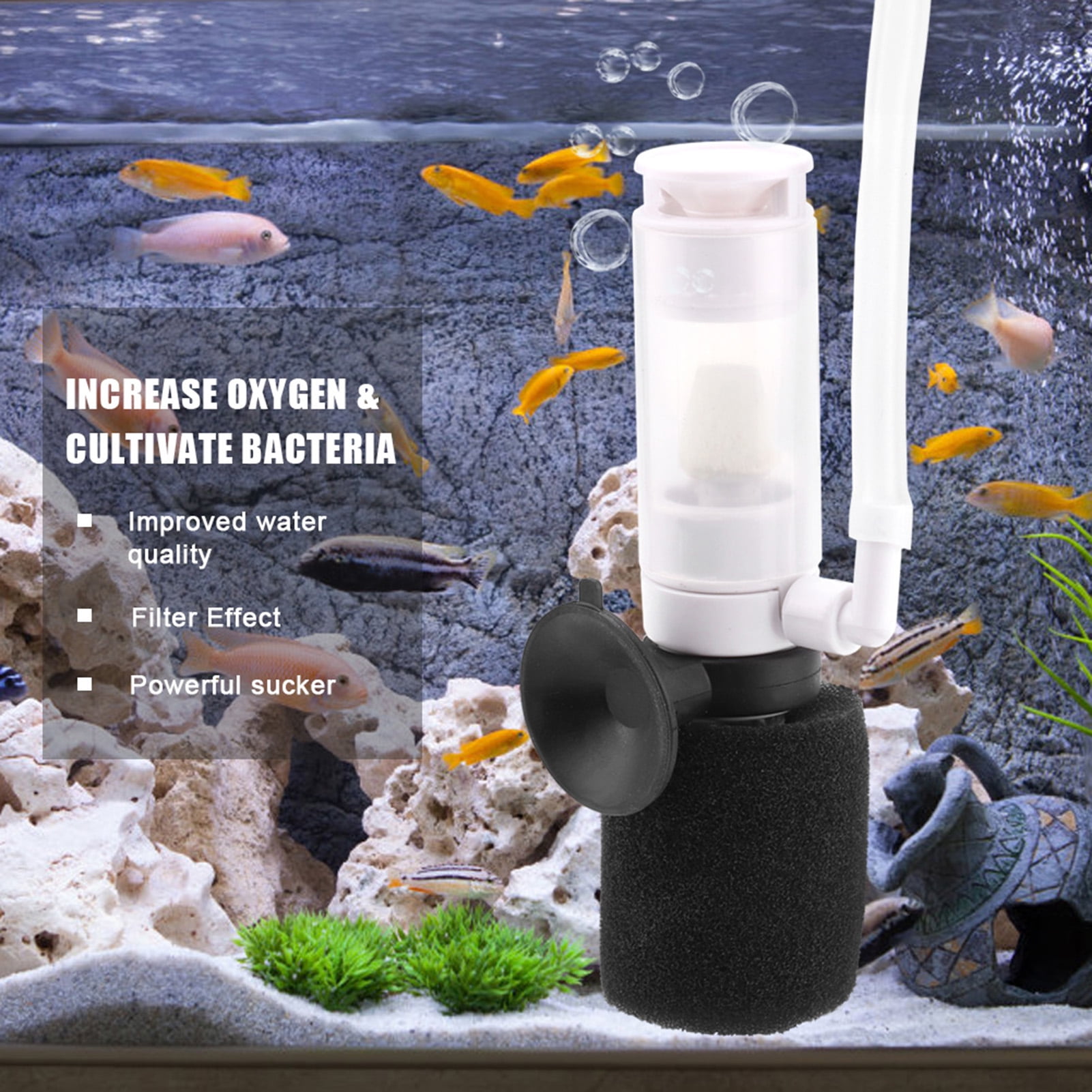 Qiilu Biochemical Filter 3 in 1 Practical Fish Tank Filter Mini Aquarium Biochemical Sponge Filters Fish Tank Filter Walmart