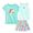 Green 1, variant on Garanimals Newborn, Baby & Toddler Girl Cotton Terry 3-Piece Set, Tank, Tee & Pull-On Shorts, Sizes 0-6T