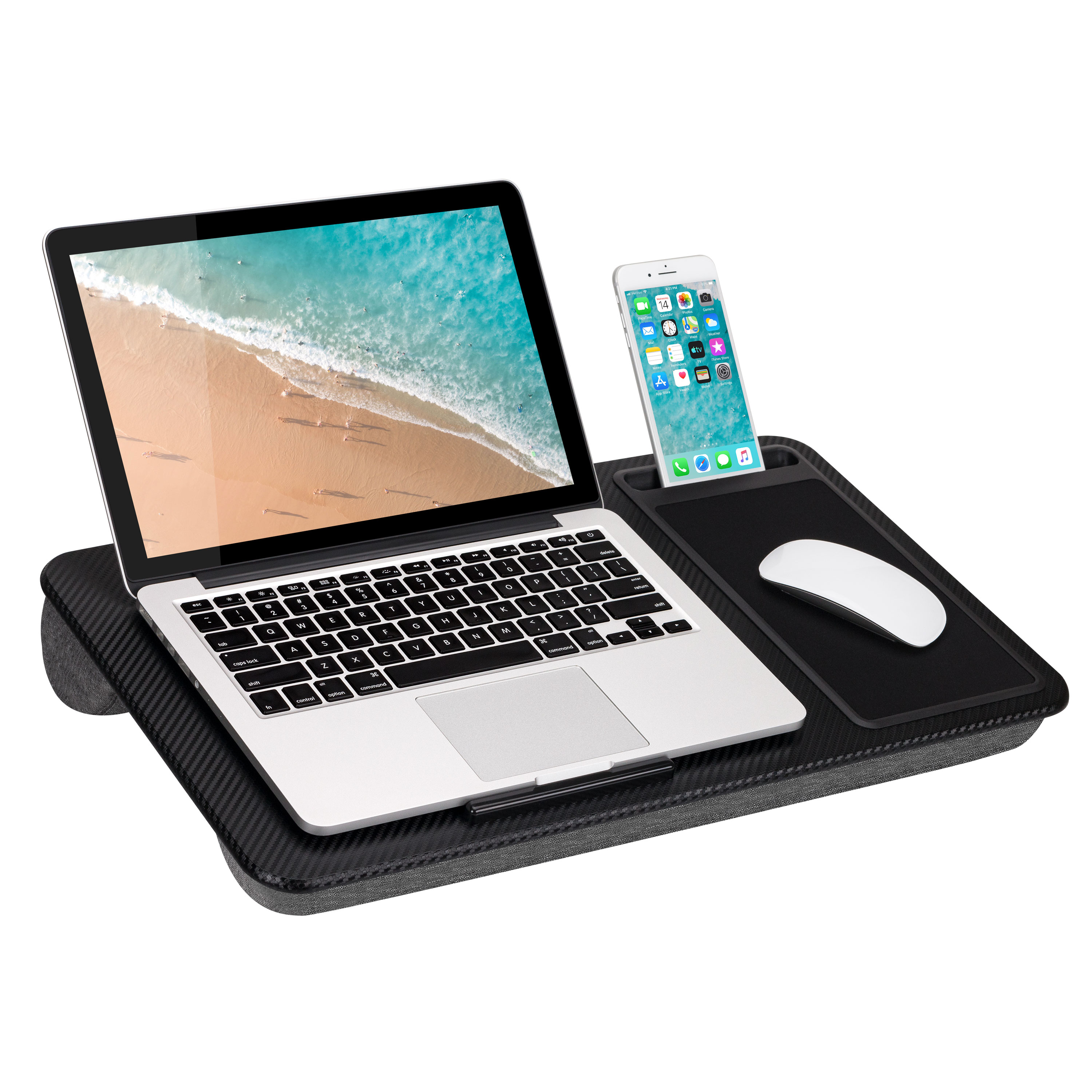 LapGear Home Office Lap Desk for laptops Black Carbon