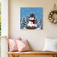 thumbnail image 6 of Canvas Wall Art, Blue Snowman Christmas Framed Canvas Prints for Living Room Bathroom, Xmas Pinecone Tree Snowflake Gallery Wrapped Wall Decor for Home Office, Gifts, 12"x12" Ship Next Day, 6 of 9