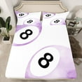 thumbnail image 2 of Feelyou Purple Ball Print Bed Sheets for Kids, Watercolor Billiards King Sheets, Kawaii Cartoon Sheet Set, Super Cozy Room Decor, 4-Piece, 2 of 7