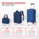 thumbnail image 5 of Juego De Maletas Compass Chicago Azul De 20", Backpack Y Neceser Con Candado TSA Y 8 Ruedas 360°, 5 of 6