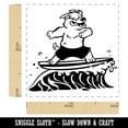 thumbnail image 2 of Shaggy Surfer Dog on Wave Self-Inking Rubber Stamp Ink Stamper - Purple Ink - Small 1 Inch, 2 of 7