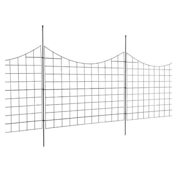 Garden Fence 36.6in H x 29.5in L, Metal Dog Fence 5 Pack, Animal Barrier for Yard & Patio, Underground Decorative Fencing w/ Spikes