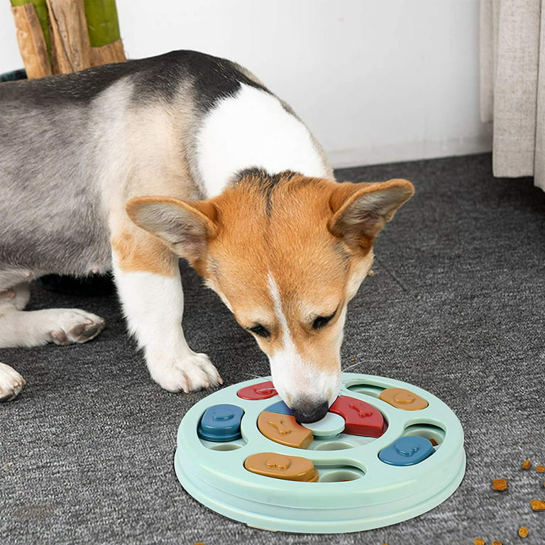 Dog Puzzle Slow Feeder Toy,Puppy Treat Dispenser Slow Feeder Bowl
