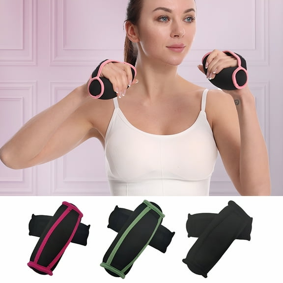 BESTSKY 2Pcs Hand Weights with Strap Reusable Physical Therapy Running Jogging Training Sandbag Dumbbell Hand Weights Set Black