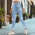 thumbnail image 4 of Renewold Star Blue Yoga Pants for Women with Pockets Full Length Workout Leggings High Waist Tummy Control Lounge Pants Activewear Fashion Womens Leggings, XS, 4 of 8
