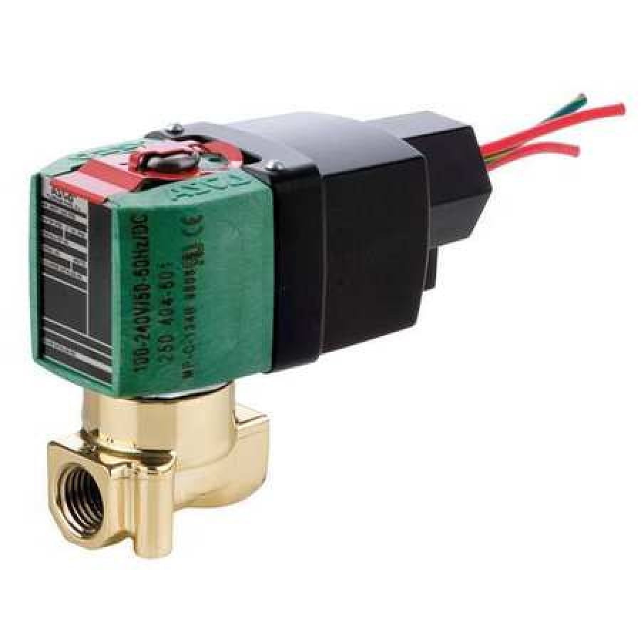 ASCO 8262R208 100 to 240V AC/DC Brass Solenoid Valve, Normally Closed