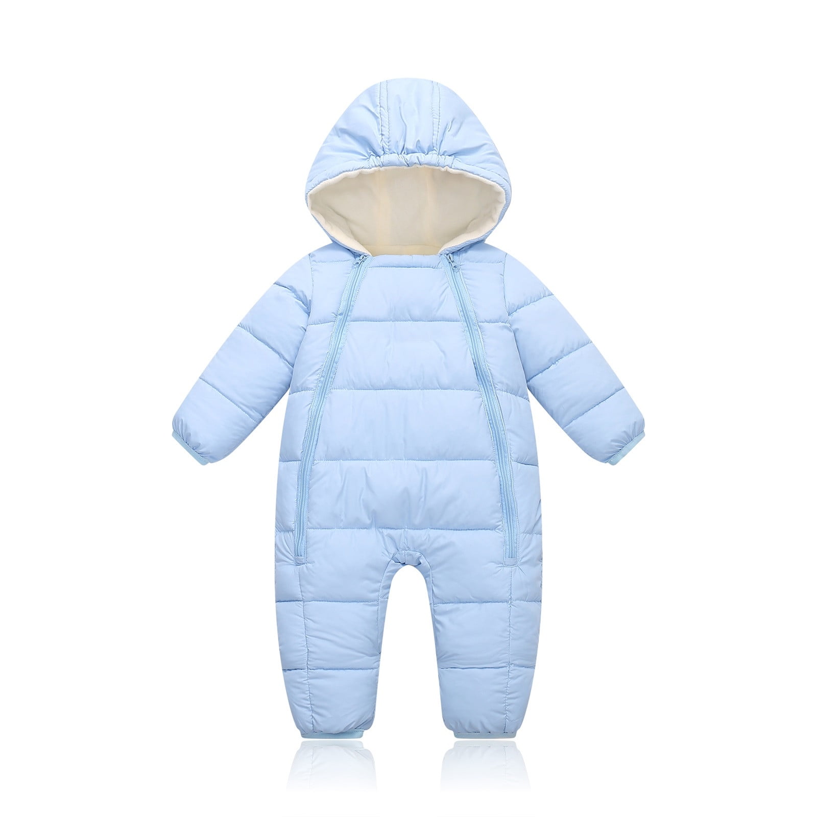 FYDUU Baby Snowsuit Winter Clothes Boys Girls Hooded Puffer Jacket Lined Thick Warm Romper Jumpsuit One Piece Coat 6-12 Months
