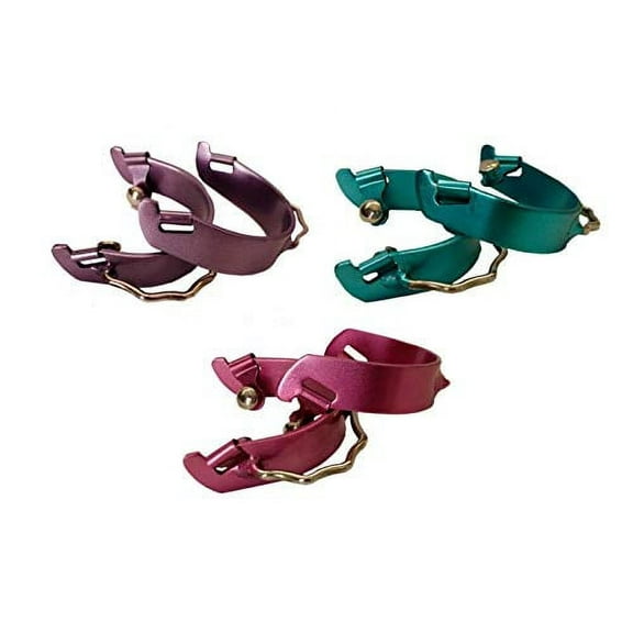 Showman Color Coated Lightweight Aluminum Bumper Spurs (Pink)