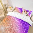 thumbnail image 3 of jejeloiu Purple Orange Sparkling Print Duvet Cover Set Kids,Multicolor Aesthetic Art Bedding Full For Girls,Reversible,3-Piece(No Comforter), 3 of 6