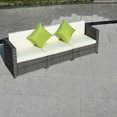 thumbnail image 1 of Costway 3 PCS Patio en Osier Canapé Chaise Coussinée Oreiller Jardin Gris, 1 of 3
