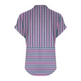 thumbnail image 4 of V Neck Linen Tops for Women Dressy Casual Button Trendy Floral Printed Blouses Loose Fit Short Sleeve T Shirts (3XL, Purple), 4 of 5
