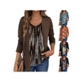 thumbnail image 4 of Gvmfive Women Printed Long Sleeve V Neck Tops Casual Tunic Pullover T-shirt, 4 of 4