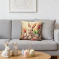 thumbnail image 3 of Vggrvlo Easter Pillow Covers 18x18 Bunny Eggs Polka Dot Cushion Case Decoration 3D Embroidered Velvet Rabbit Spring Cushion Case for Easter Bedroom Holiday Festivals Home Decorations, 3 of 7