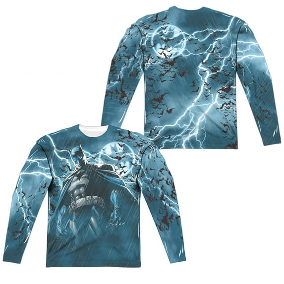 Batman - Stormy Knight (Front/Back Print) - Regular Fit Long Sleeve Shirt - Medium