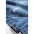 thumbnail image 4 of LZLER Classic Jean Jacket for Men Slim Denim Jacket with Hole, 4 of 5
