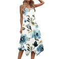 thumbnail image 6 of Blczomt Floral Dresses for Women Plus Size Casual Summer A Line Flowy 2025 Midi Sleeveless Blue Dresses Women, 6 of 8