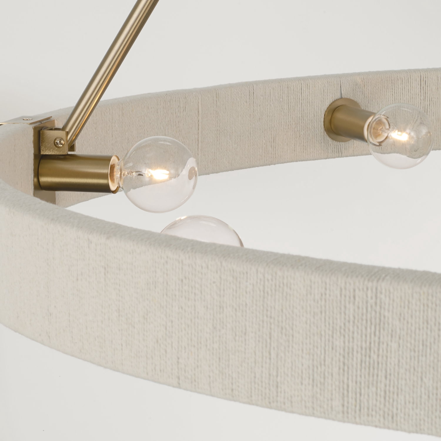 Capital Lighting 449881MA Delaney Modern Hand-Wrapped Rope Round Chandelier, 8-Light 480 Total Watts, 30" H x 36" W, Matte Brass