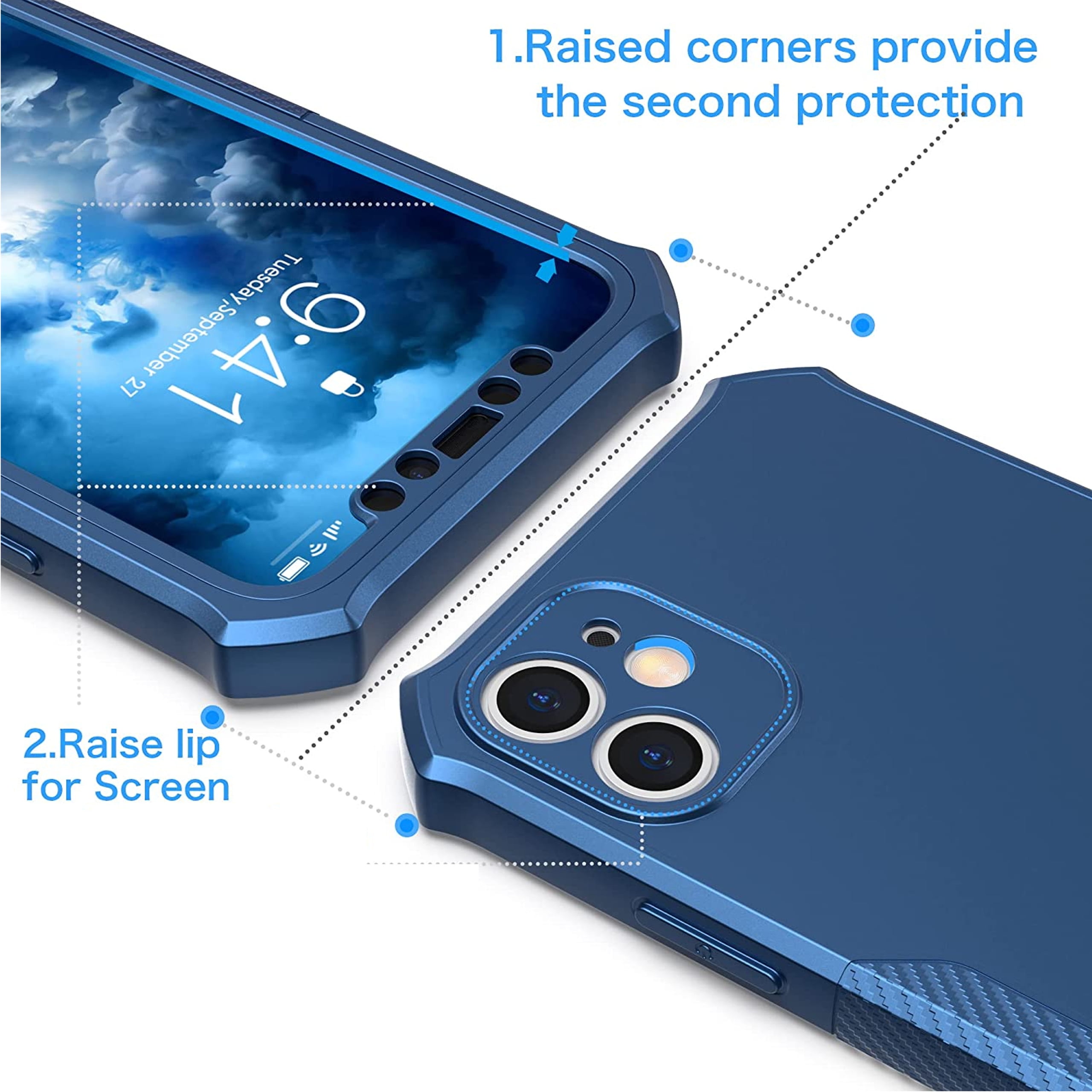 Xpression Phone Case For BLU View 5 Pro (2024) Full-Body Dual Layer Hybrid Case Slim, Drop-Proof TPU Hard PC, Durable Corner Front Bumper Protector Cover, Blue