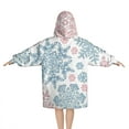 thumbnail image 2 of Blue and Pink Christmas Snowflake Pattern Blanket Hoodies for Kids 6-13YR Oversize Wearable Blanket Hoodies for Boys Girls Teens, 2 of 7