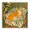 Orange Cat Rattan Chair, variant on Stupell Industries Eclectic Revival Kaleidoscope Symmetry Canvas Art, 17 x 17, by Melissa Wang