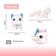 thumbnail image 2 of Gatito De Peluche Adorable Estirado Blanco con Rayas Rosas, 2 of 6