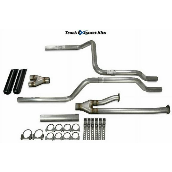 Toyota Tundra 09-13 2.5" Direct Fit Dual Exhaust Kit Y Pipe Rear Black Tip