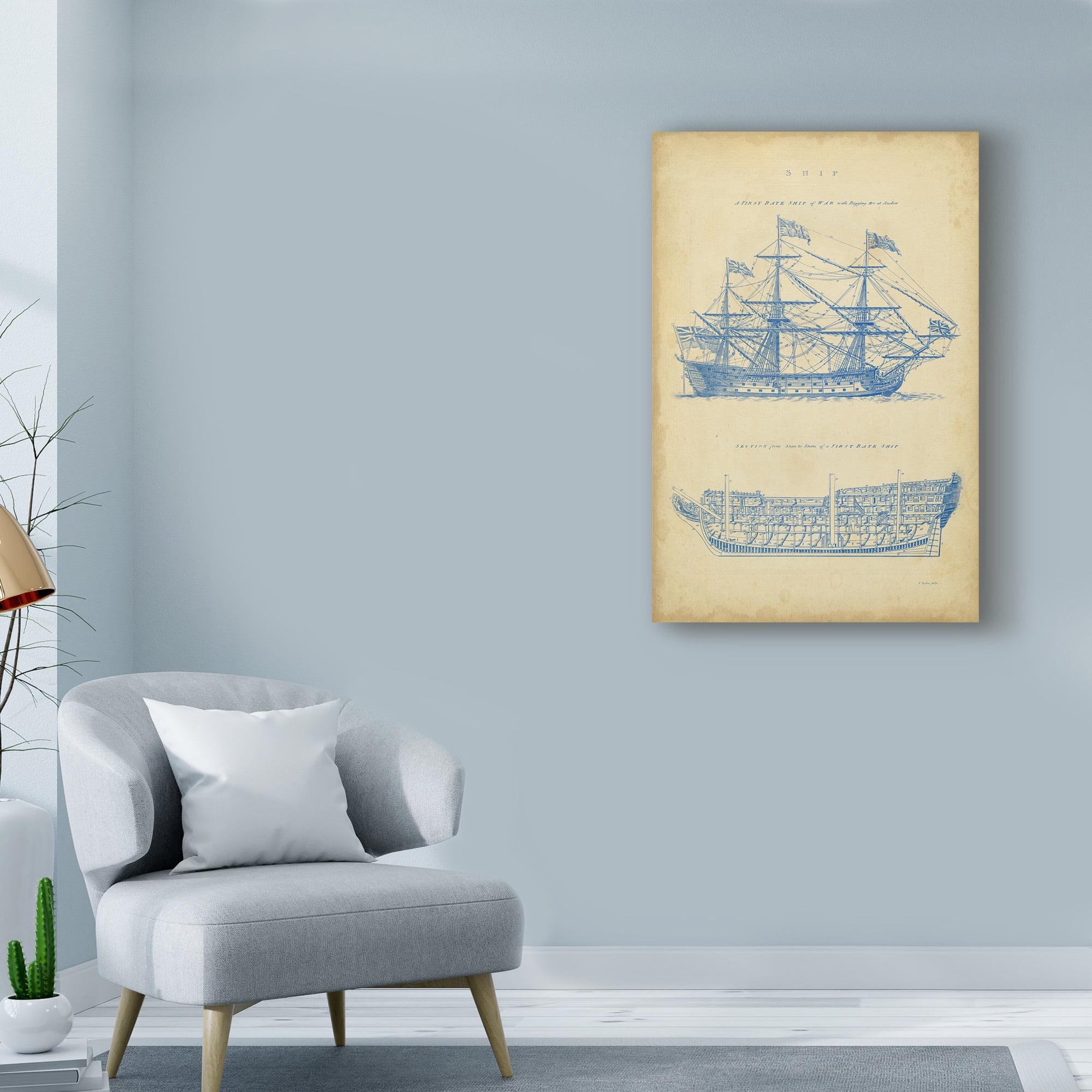 Trademark Fine Art 'Vintage Ship Blueprint' Canvas Art by George Chambers