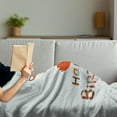 thumbnail image 3 of Birthday Soft Flannel Fleece Throw Blanket, Fox Sleeping on Dotted Backdrop with Greeting Happy Message, Cozy Plush for Indoor and Outdoor Use, 60" x 80", Almond Green Orange, by Ambesonne, 3 of 5