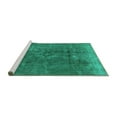 thumbnail image 2 of Ahgly Company Machine Washable Indoor Rectangle Oriental Turquoise Blue Industrial Area Rugs, 2' x 5', 2 of 4