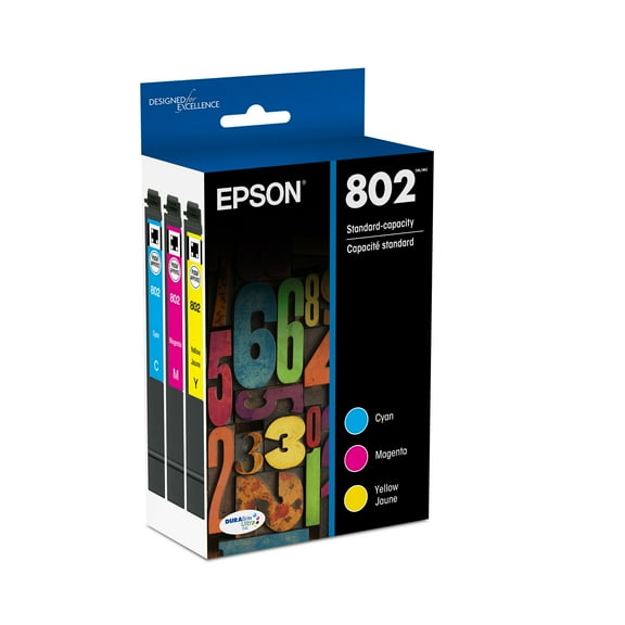 EPSON 802 DURABrite Ultra Ink Standard Capacity Color Combo Pack (T802520-S) Works with WorkForce Pro WF-4720, WF-4730, WF-4734, WF-4740